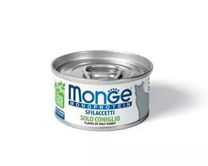 Консервы MONGE Monoprotein для взрослых кошек хлопья из кролика на пару 70007177