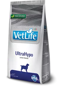 Сухой корм FARMINA VET LIFE UltraHypo для собак диета при пищевой аллергии и непереносимости с ярко выраженной гиперчувствительностью