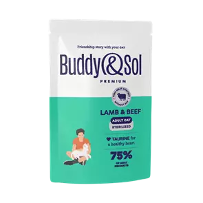Пауч Buddy&Sol для стерилизованных кошек Ягненок и телятина в соусе STERILIZED ADULT CAT LAMB&BEEF BS356