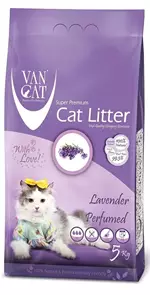 Комкующийся наполнитель VAN CAT Lavender с ароматом лаванды без пыли